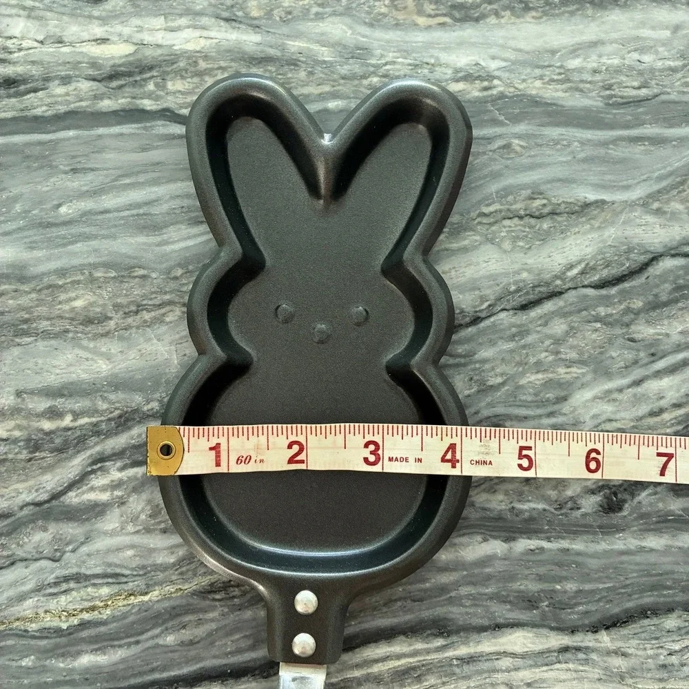 Peeps Bunny Mini Pancake Pan Non-Stick Easter Rabbit Skillet Black